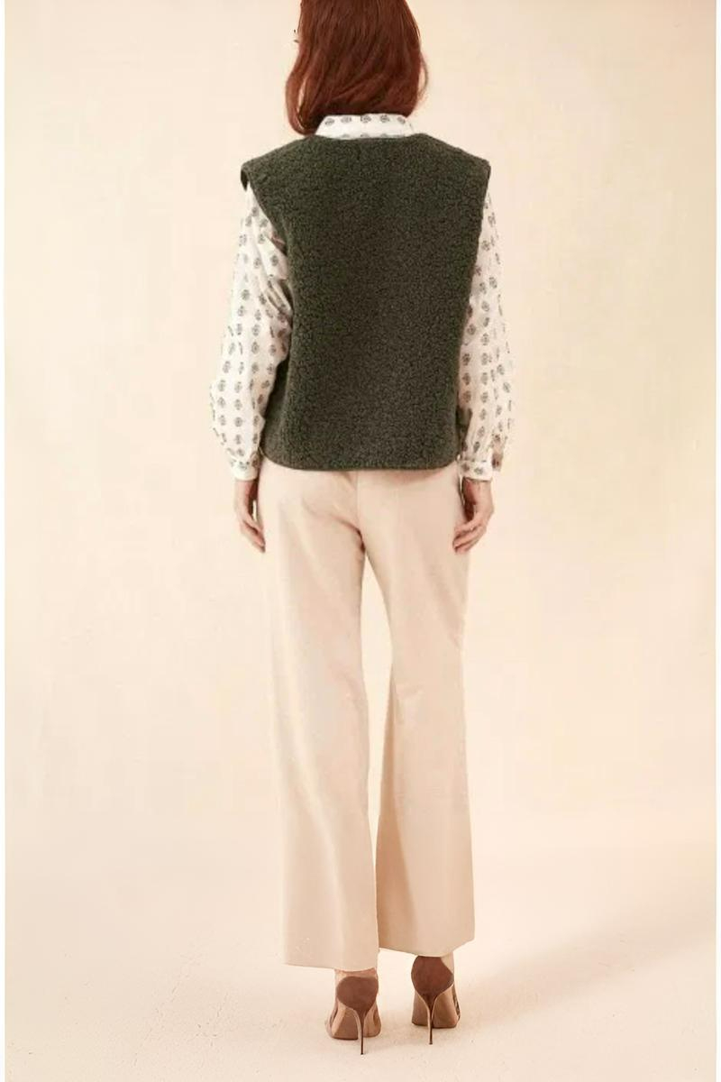 CHALECO BORREGUILLO POLA COLOR KAKI 4